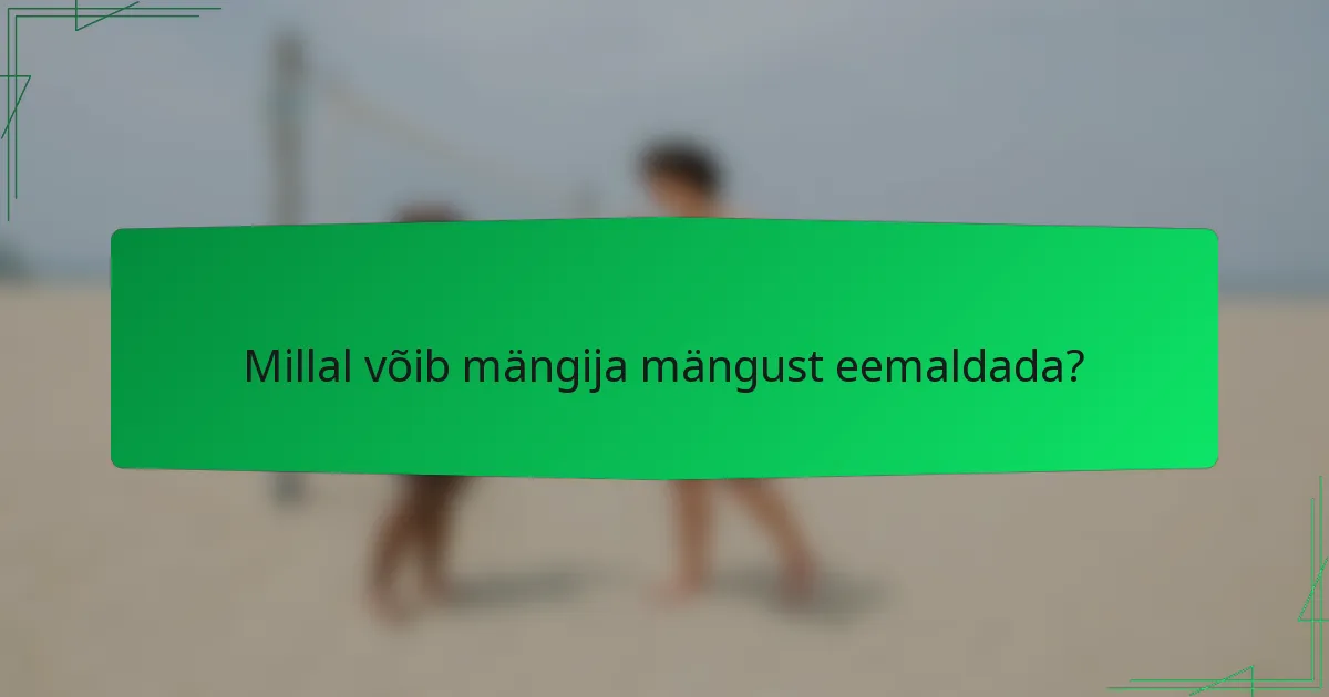 Millal võib mängija mängust eemaldada?