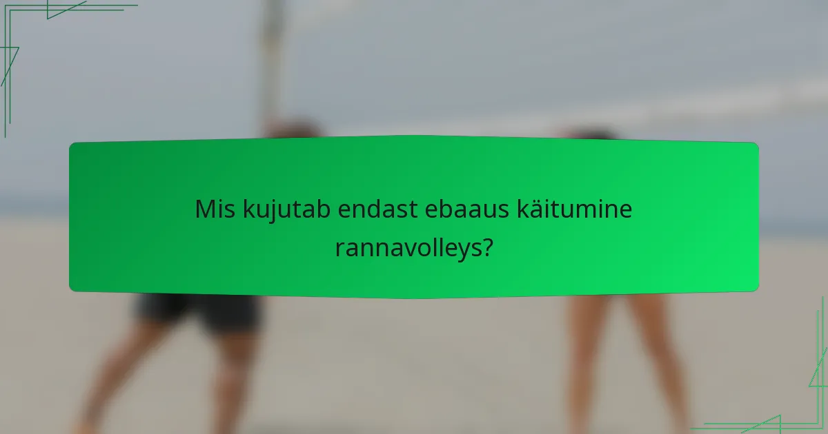 Mis kujutab endast ebaaus käitumine rannavolleys?